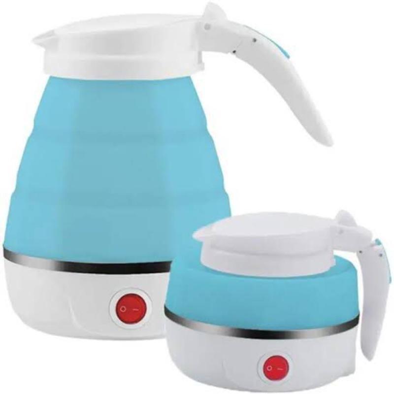 Portable Collapsible Electric Kettle 600ml Silicone Blue